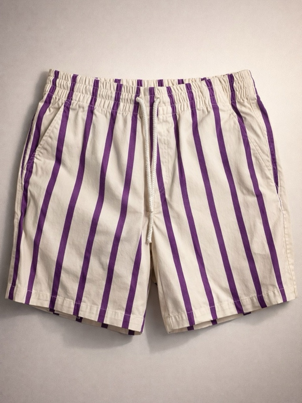 Simons Cream & Purple Vertical Stripe Men's Shorts